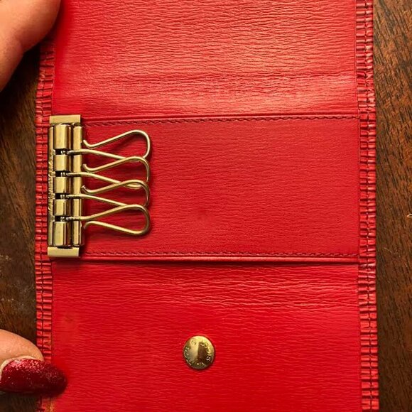 Louis Vuitton Fiery Red Epi Leather Key Wallet EUC - Picture 8 of 14